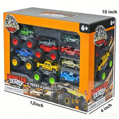 Monster Foot Derby 4pk Monster Trucks with 4 die cast racers in window box MONSTER_FOOT - KOEEK