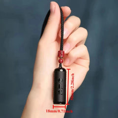 Natural Obsidian Shurangama Mantra Pendant Heart Sutra Necklace Buddhist Pendant 07FC0E-D4 - KOEEK