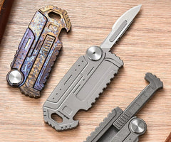 Titanium Alloy EDC Keychain Multi Tool Survival Gear 07FC0E-D4 - KOEEK