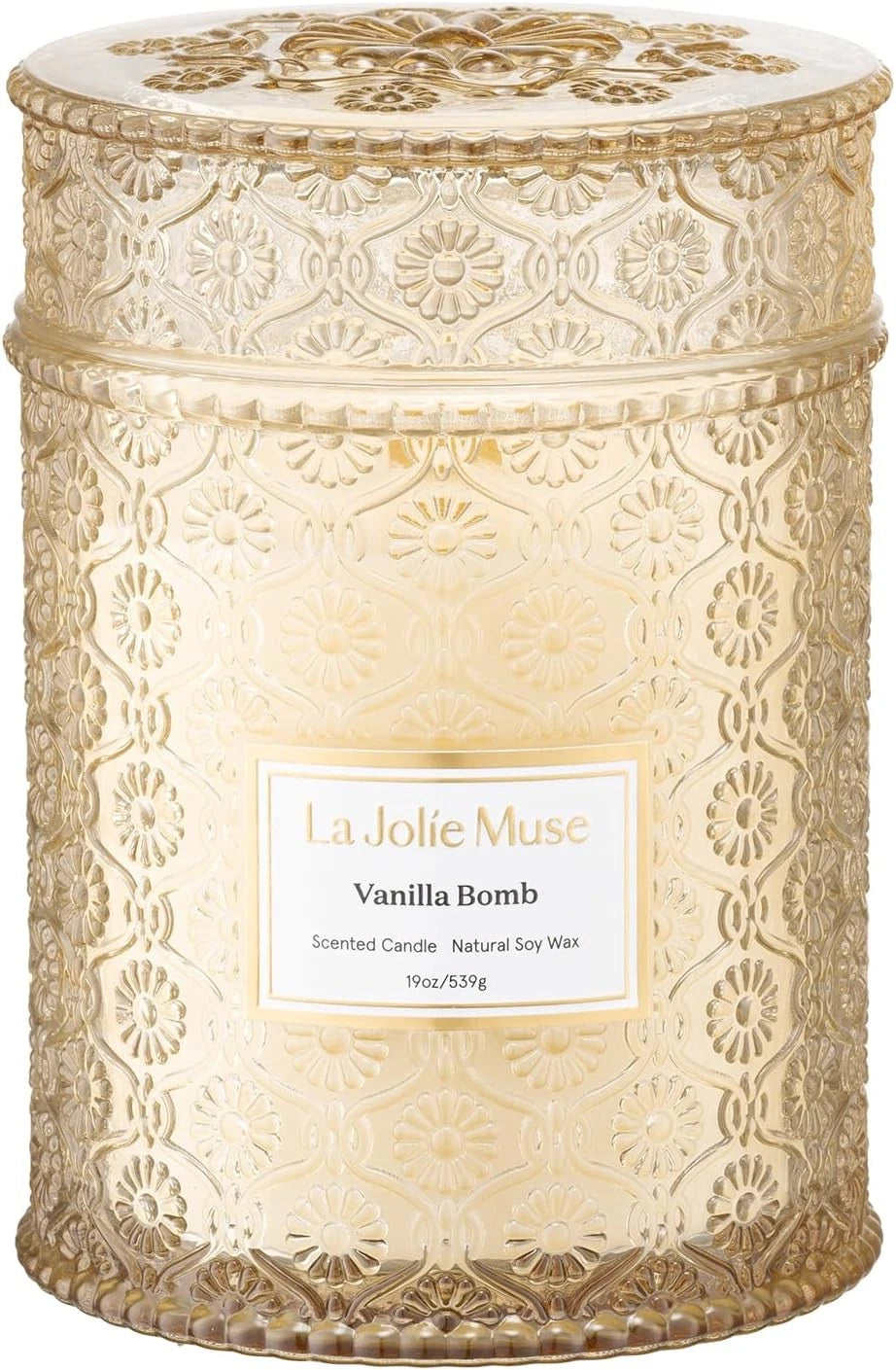 Vanilla Candle, Unisex Aromatherapy Candle Gift Set, 19 oz. Wooden Wick 07FC0E-D4 - KOEEK