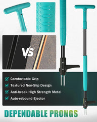 39" Weed Pulling Tool, 3-Claw Detachable Weed Puller Tool with Long Handle 07FC0E-D4 - KOEEK