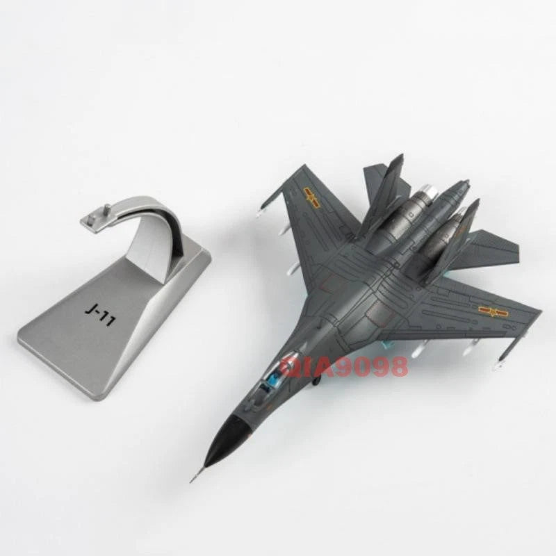 1/100 Scale Chinese PLA J-11 Fighter Aircraft Gray Painted Metal Model 07FC0E-D4 - KOEEK