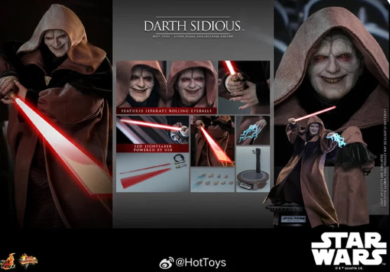 Hot Toys MMS745 Star Wars III Revenge of the Sith Darth Sidious Figure Model Toy HOT_TOYS - KOEEK