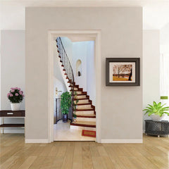 3D Wooden Stairs Self-adhesive Door Mural Door Wall Decals Wallpaper Stickers 07FC0E-D4 - KOEEK