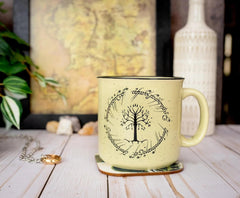 The Lord of the Rings Gondor Elven Script Ceramic Camper Mug | BPA-Free Coffee 07FC0E-D4 - KOEEK