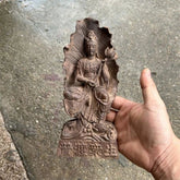 20cm Vietnamese Agarwood Carved Lotus Guanyin Statue Wooden Home Altar 07FC0E-D4 - KOEEK