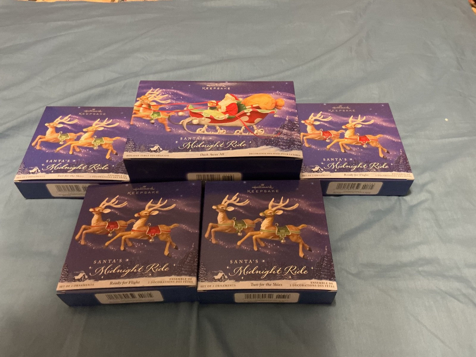 2005 Hallmark "Santa's Midnight Ride" Ornament Complete Set - Cute!! HALLMARK - KOEEK