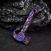 Handmade Titanium Keychain Necklace Pendant Pry Bar Crowbar Bottle Opener EDC 07FC0E-D4 - KOEEK
