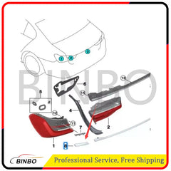 For G12 740i 750i 750Li 2020-2022 Left Side Tail Brake Light Trim Strip Chrome 07FC0E-D4 - KOEEK