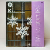 GE 10 CT 150 Light Snowflake Icicle Stylelights Random Sparkle Clear Christmas GE - KOEEK