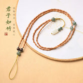 Bamboo Bead Necklace Pendant Cord Chain Adjustable Phone Lanyard Strap 07FC0E-D4 - KOEEK