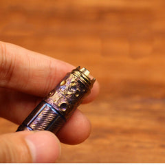 Titanium Alloy Ballpoint Pen EDC Handmade Keychain Pocket Signature Pen Gift 07FC0E-D4 - KOEEK