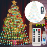 Christmas Tree Waterfall Lights 320 LED RGB Color Changing Indoor Outdoor Decor 07FC0E-D4 - KOEEK