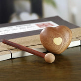 5.3x5.9x3.8cm Wooden Heart Mokugyo Desk Decor Meditation Percussion Ornament 07FC0E-D4 - KOEEK