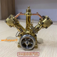 Compact Vintage V2 Steam Engine Model Dual Cylinder Powerful Toy Collection Gift 07FC0E-D4 - KOEEK