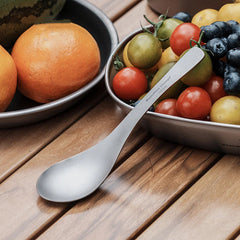 Titanium Soup Spoon Camping Lightweight Cutlery Outdoor Flatware EDC Tools Gifts 07FC0E-D4 - KOEEK