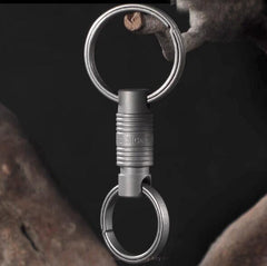 EDC Small Titanium Alloy Detachable Keychain Hanging Connector Keyring 07FC0E-D4 - KOEEK