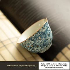 60ml Blue White Porcelain Wanhua Cup Kungfu Tea Tasting Cup Teaware Master's Cup 07FC0E-D4 - KOEEK