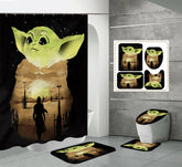 Bathroom Baby Yoda Mandalorian Waterproof Shower Curtain Non-slip Mat Toilet Mat 07FC0E-D4 - KOEEK