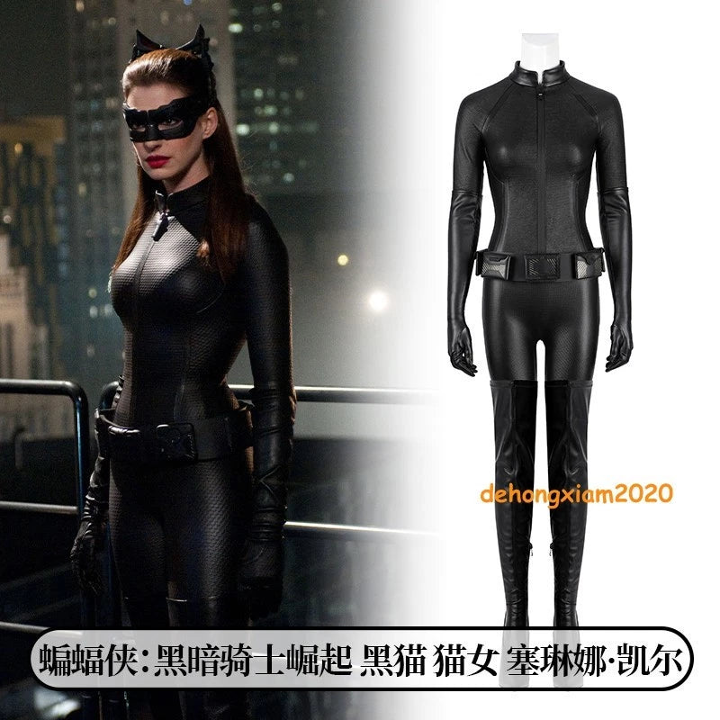 The Dark Knight Rises Catwoman Cosplay Costume Selina Kyle Women Jumpsuit Set 07FC0E-D4 - KOEEK