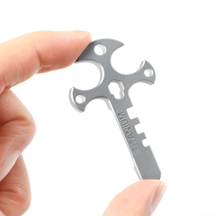 Mini Titanium Pendant Necklace Portable Outdoor Multi Tools EDC Card Keychain 07FC0E-D4 - KOEEK