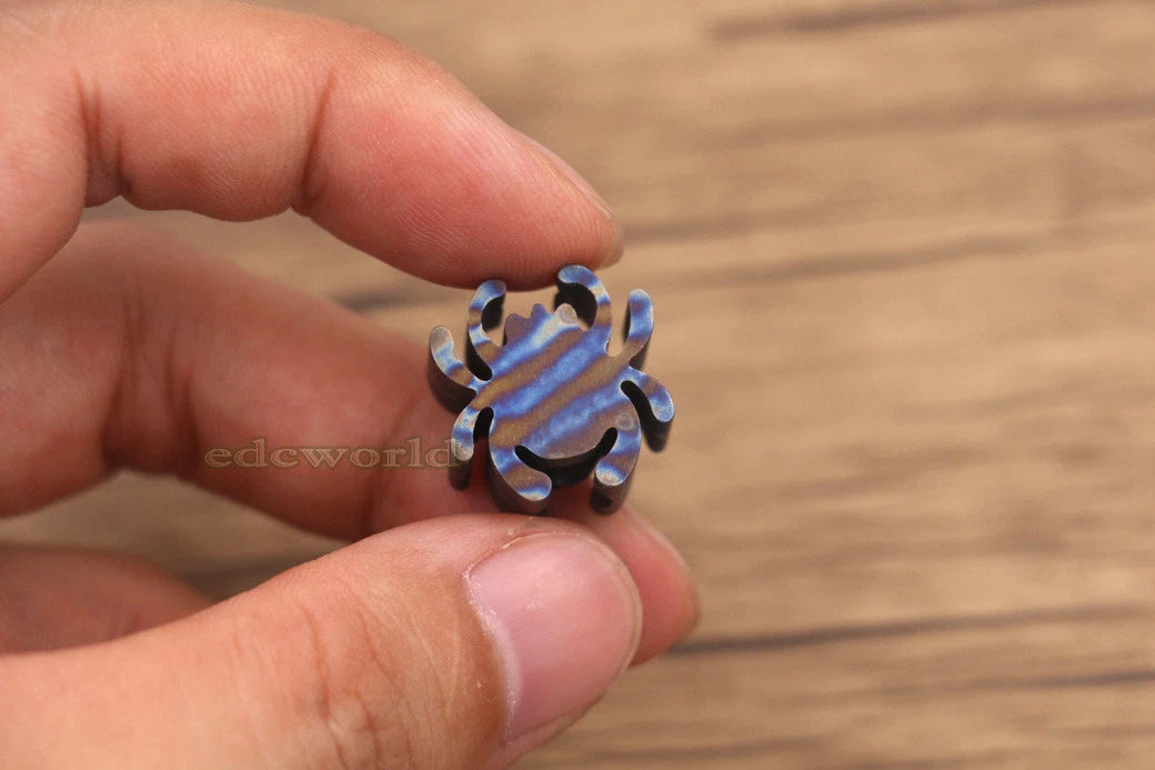 Titanium TC4 Spider Shaped Knife Key Parachute Cord DIY Bead Pendant Lanyard EDC 07FC0E-D4 - KOEEK