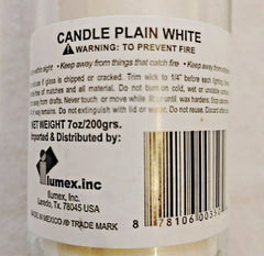 6 Candles White Prayer, Emergency Pillar Clear Glass 8” Unscented 80 hour WHITE - KOEEK