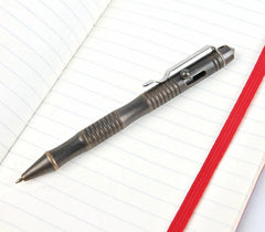 EDC Brass Retro Black Pocket Ball Pen Business Signature Pen Outdoor Record Pen 07FC0E-D4 - KOEEK