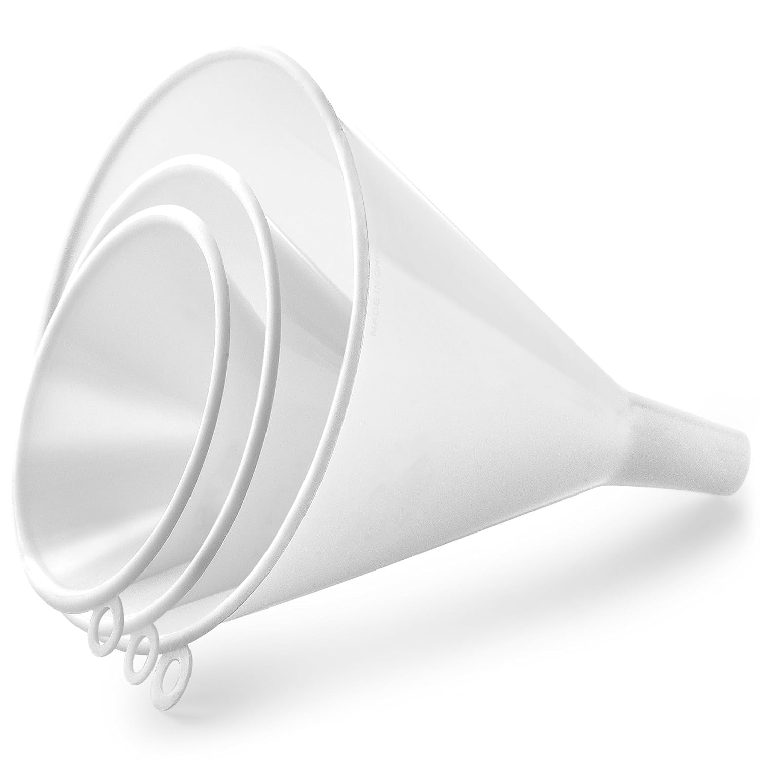 new Zulay 3-Pieces Plastic Funnel Set - Large, Medium, and Small Kitchen White 07FC0E-D4 - KOEEK