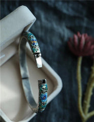Ethnic Style Women's Exquisite Cloisonn É Buckle Flower Bracelet 07FC0E-D4 - KOEEK