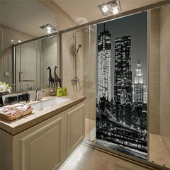 3D Self-Adhesive Door City Night View Wrap Mural Wall Art Sticker Home Decal HOME - KOEEK