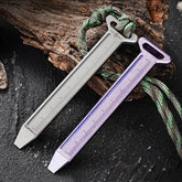 Titanium Alloy Pry Bar Outdoor Crowbar Ruler Backpack Ornament EDC Multi Tools 07FC0E-D4 - KOEEK