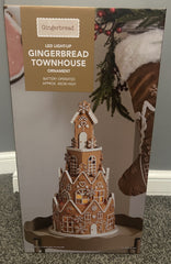 Christmas Gingerbread LED Light-Up Gingerbread Townhouse Ornament 40 cm 07FC0E-D4 - KOEEK