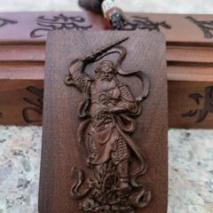 Lightning-struck Jujube Wood Amulet Wang Lingguan Taoist Fengshui Pendant 07FC0E-D4 - KOEEK