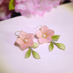 Silk Velvet Flower Peach Hair Pin Hair Comb Earrings Chinese Style Accessory 07FC0E-D4 - KOEEK