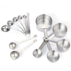Durable Stainless Steel Measurement Cup and Spoon Set for Accurate Baking 07FC0E-D4 - KOEEK