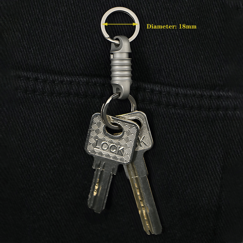 360 Degree Rotation Titanium Gimbal Keychain Car Keychain with Key Ring EDC Tool 07FC0E-D4 - KOEEK