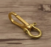 Brass Key Chain Ring Belt Snap Hook Clip + U Shackle For Fob Wallet Chain USA 07FC0E-D4 - KOEEK