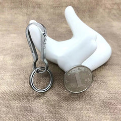EDC Titanium Alloy CNC Carabiner Snap Keychain with Key Ring Hanging Accessories 07FC0E-D4 - KOEEK
