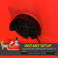 HOMCOM 6.5ft Christmas Inflatable Santa Claus on Sleigh Deer with LED Light HOMCOM - KOEEK