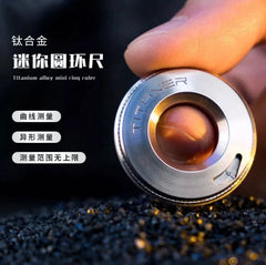 Titanium Alloy Ring Disc Ruler Measurement Drawing Ruler Portable EDC Ring Ruler 07FC0E-D4 - KOEEK