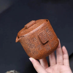 200ml Retro Yixing Purple Clay Handmade Teapot Hand Grab Pot Tea Kettle Teaware 07FC0E-D4 - KOEEK