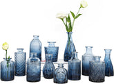 12Pcs Blue Glass Bud Vases Set, Small Vases for Flowers,Perfect for Centerpieces 07FC0E-D4 - KOEEK