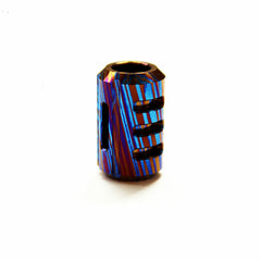 EDC Titanium Timascus Damascus Folding Knife Lanyard Umbrella Rope Knife Pendant 07FC0E-D4 - KOEEK