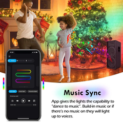 Christmas Tree String Lights Decorations with Ring Smart APP, 200 LED Waterfall 07FC0E-D4 - KOEEK