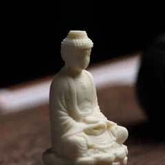 7cm Tagua Handcarved Avalokitesvara Buddha Statue Temple Supplies Home Ornament 07FC0E-D4 - KOEEK