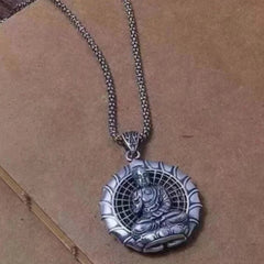Vintage Tathagata Buddha Pendant Female Amulet Necklace Hollow Bodhisattva 07FC0E-D4 - KOEEK