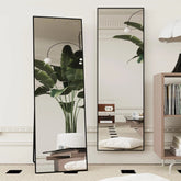 59"x16" Tall Full Length Mirror with Stand, Black Wall Mounting Full Body Mirror 07FC0E-D4 - KOEEK