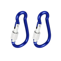 8pcs Blue Metal Screw Lock Carabiner Clip Snap Hook Keychain Camping Karabiner 07FC0E-D4 - KOEEK