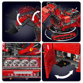 new Mould King 17071 Red Excavator Bulldozer Engineering RC Building Block Toy MOULD KING - KOEEK